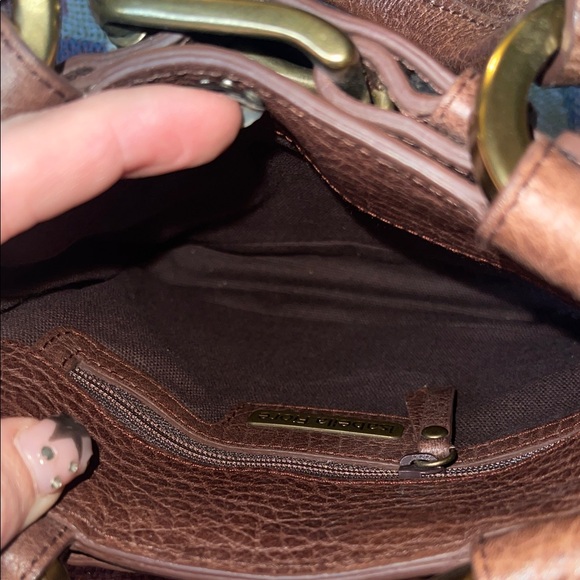 π΄ RARE Isabella Fiore Brown Leather Handbag w Pony hair NWOT - Picture 6 of 13